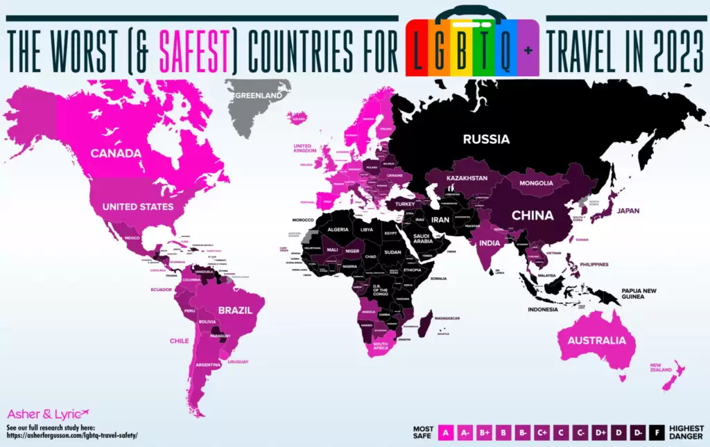 LGBTQ+ Travel Safety Index for 2023 from Asher & Lyric