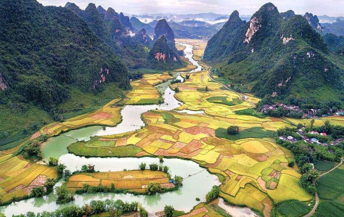 Rice Fields in Bac Son Valley Vietnam